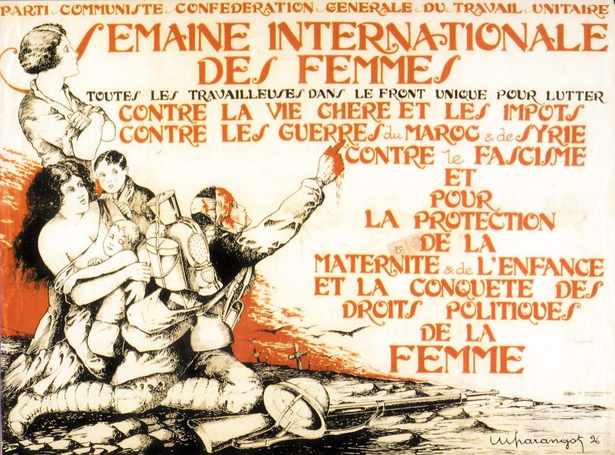 1928 — ملصق الحزب الشيوعي الفرنسي و الكنفدرالية العامة للعمل (الأسبوع الدولي للمرأة)
