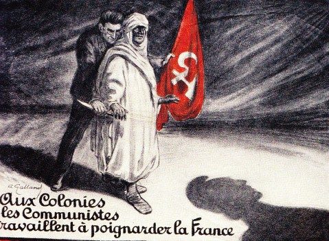 1927 — رسم كاريكاتوري يمثل خيانة الحزب الشيوعي الفرنسي نحو فرنسا المستعمرة