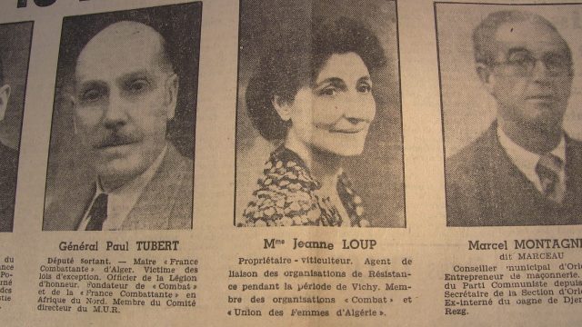 A partir de la gauche, Paul Tubert, Jeanne Loup et Marcel Montagné.