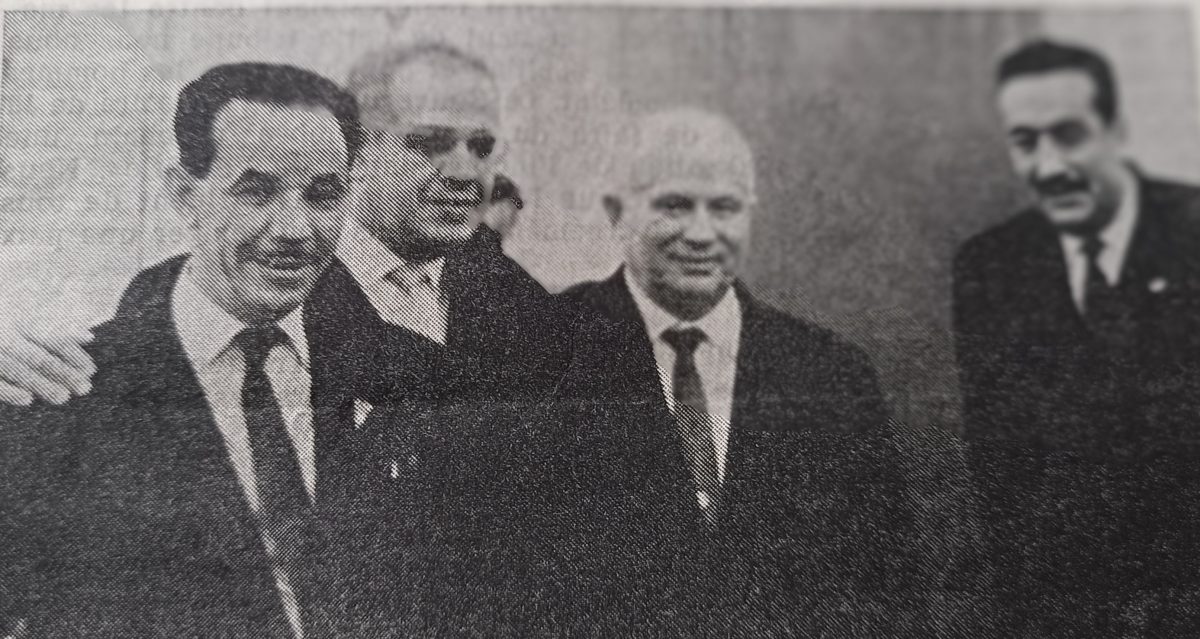 1962 — من اليمين، محمود بقداش، الرئيس كروتشاف، علي ياطا و العربي بوهالي.